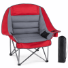 Oversized Heavy Duty Camping Chair, 500 lbs Capacity, Foldable Outdoor Seat with Cup Holder & Side Pockets, Portable Lawn SeatforOutdoor Activities