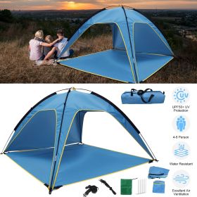 Beach Tent Outdoor Waterproof Tent Canopy for 4-6 Person with 3 Door Openings Carrying Bag UPF50+ Easy Setup for Beach Picnic Camping Hiking Adventure