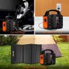 150W Portable Power Station, 155Wh 42000mAh Outdoor Solar Generator 110V AC DC Ports for Home Backup, Outdoor RV Camping