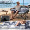 Padded Double Camping Chair, Oversized Camping Loveseat for Adults