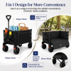 Collapsible Folding Wagon, Heavy Duty, Utility WagonforSports, Camping,Garden, and Shopping, Black