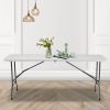 Heavy Duty Folding Table Indoor Outdoor, Portable Camping Table, White