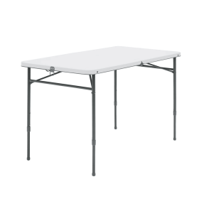 4 Foot Fold-in-Half Adjustable Folding Table, White(Shipment from Walmart)