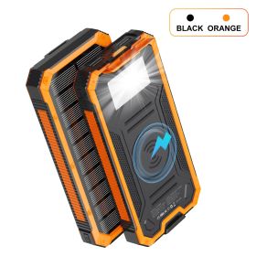 20000mAh Portable Solar Power Bank, Outdoor External Battery Charger ,2 USB Ports&1 USB-C, Built-in Bright Flashlight (Color: Orange)