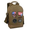 Military Tactical Backpack Work Bag with Five Patches Including 1 US Flags for Outdoor