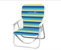 Folding Beach Chair, 1 Position Lightweight and Portable Foldable Outdoor Camping Accessories with Carry Strap (Bold Stripe, 200lbs Capacity)