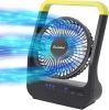 Battery Powered Fan, Long Lasting Battery Operated Fans for Camping, Portable D-Cell Desk Fan with Timer, 3 Speeds, Whisper Quiet, 180Â° Rotation