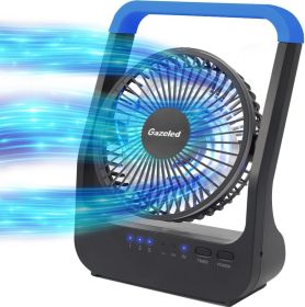 Battery Powered Fan, Long Lasting Battery Operated Fans for Camping, Portable D-Cell Desk Fan with Timer, 3 Speeds, Whisper Quiet, 180Â° Rotation (Color: Blue)