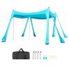 Beach Tent Sun Shelter, UPF50+ Sun Protection, 6.6 ft Tall, 10 x 10 ft, Easy Pop Up Beach Canopy with Sandbags, Stability Poles, Sand Shovels