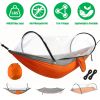 Camping Hammock with Mosquito Net 3-in-1 Portable Hammock Tent with Built-In Mosquito Net Dual-Way Zippers 440lbs Capacity Attached Storage Pocket for