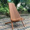 Outdoor Stylish Folding Chair, FSC-Certified Eucalyptus Wood