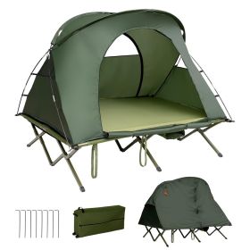 2-Person Outdoor Camping Tent with External Cover (Color: Grey)