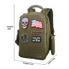 Military Tactical Backpack Work Bag with Five Patches Including 1 US Flags for Outdoor