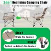 1Pc Reclining Camping Chair with Footrest 4-Position Adjustable Outdoor Folding Chair Heavy Duty Portable Camping Lounge Chair with Headrest Cup Holde