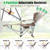 1Pc Reclining Camping Chair with Footrest 4-Position Adjustable Outdoor Folding Chair Heavy Duty Portable Camping Lounge Chair with Headrest Cup Holde