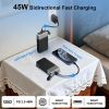 Nobis Portable Charger, 20000mAh 45W Fast Charging Slim Compact Power Bank with Detachable C-Cable for Phone/ Tablet/ Laptop