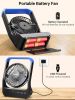Battery Powered Fan, Long Lasting Battery Operated Fans for Camping, Portable D-Cell Desk Fan with Timer, 3 Speeds, Whisper Quiet, 180Â° Rotation