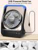 Battery Powered Fan, Long Lasting Battery Operated Fans for Camping, Portable D-Cell Desk Fan with Timer, 3 Speeds, Whisper Quiet, 180Â° Rotation