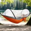 Camping Hammock with Mosquito Net 3-in-1 Portable Hammock Tent with Built-In Mosquito Net Dual-Way Zippers 440lbs Capacity Attached Storage Pocket for