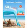 Beach Tent Sun Shelter, UPF50+ Sun Protection, 6.6 ft Tall, 10 x 10 ft, Easy Pop Up Beach Canopy with Sandbags, Stability Poles, Sand Shovels