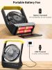 Battery Powered Fan, Long Lasting Battery Operated Fans for Camping, Portable D-Cell Desk Fan with Timer, 3 Speeds, Whisper Quiet, 180Â° Rotation