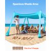 Beach Tent Sun Shelter, UPF50+ Sun Protection, 6.6 ft Tall, 10 x 10 ft, Easy Pop Up Beach Canopy with Sandbags, Stability Poles, Sand Shovels